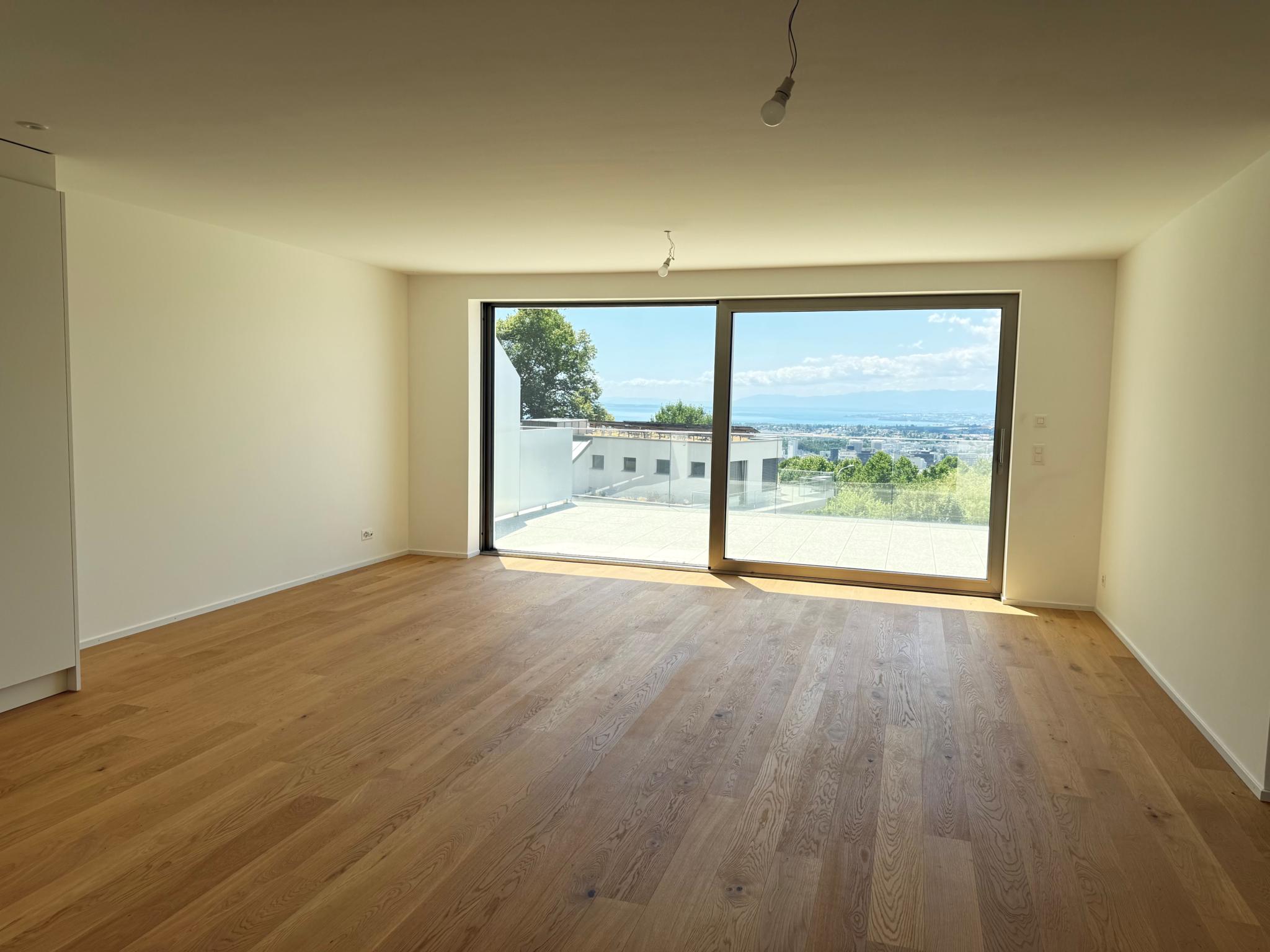 2.5 pièces en attique avec grande terrasse et vue sur le lac